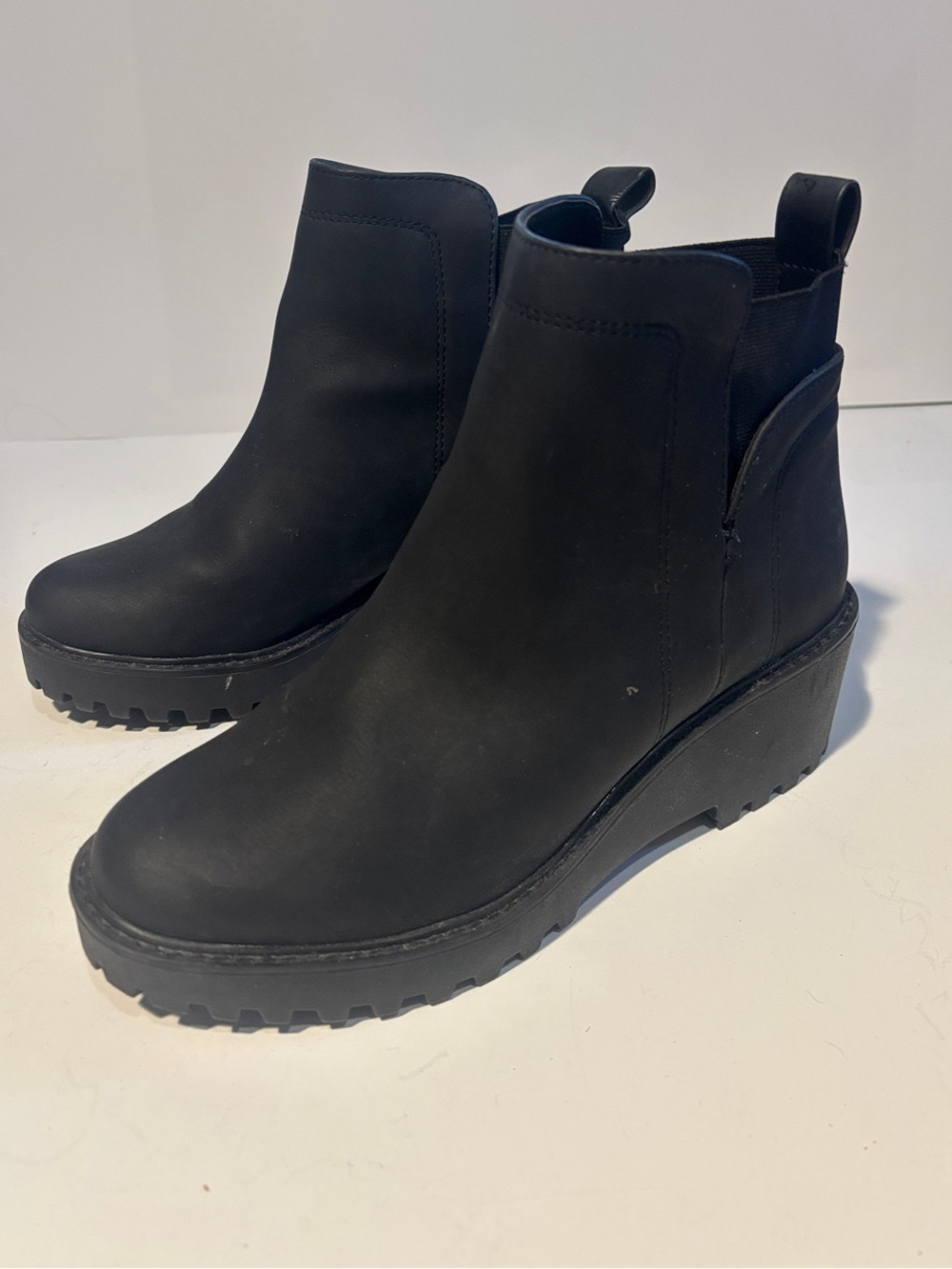 DV by Dolce Vita Black Wedge Chelsea Booties